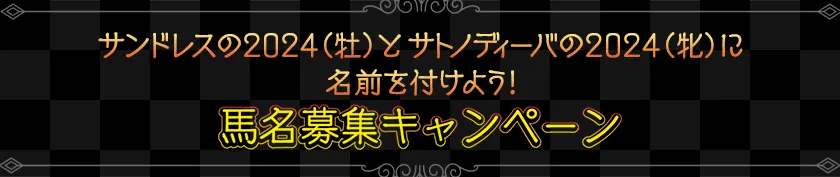 馬名募集第12弾
