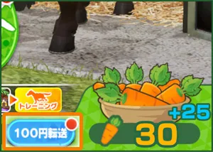 100円転送ボタン