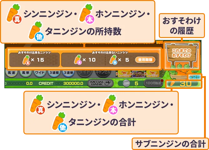 ニンジン情報画面