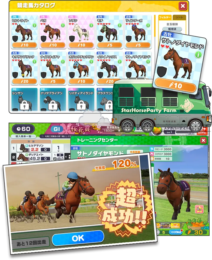 馬育成ゲーム画面